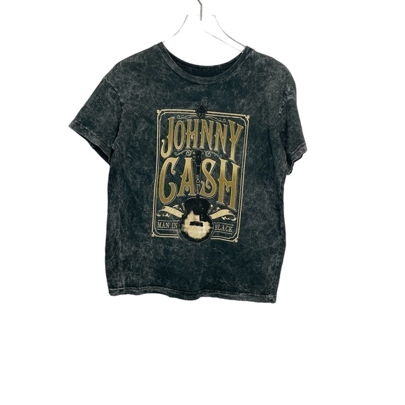Cash Johnny Cash Man in Black T-Shirt Distressed Black Size L - Picture 4 of 10